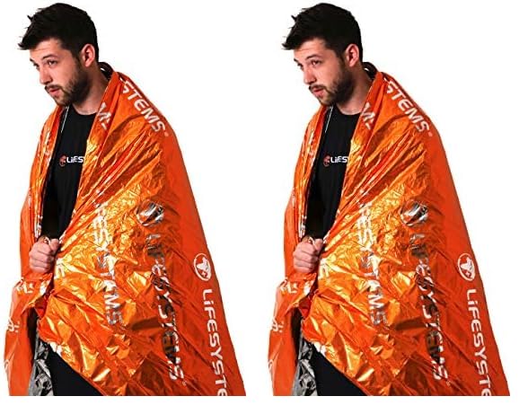 Lifesystems Emergency Silver Foil Thermal Blanket For Hiking, Mountaineering And Outdoor Survival (Pack of 2)