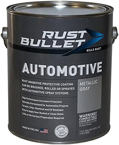 Rust Bullet RBA54 Automotive Rust Inhibitor Paint, 1 Gallon Metal Can, Metallic Gray