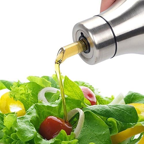 Oil &amp; Vinegar Dispenser - Stainless Steel Olive Oil Bottle, Non drip Pouring Spout,Leak-proof Oil Bottle (500ML)