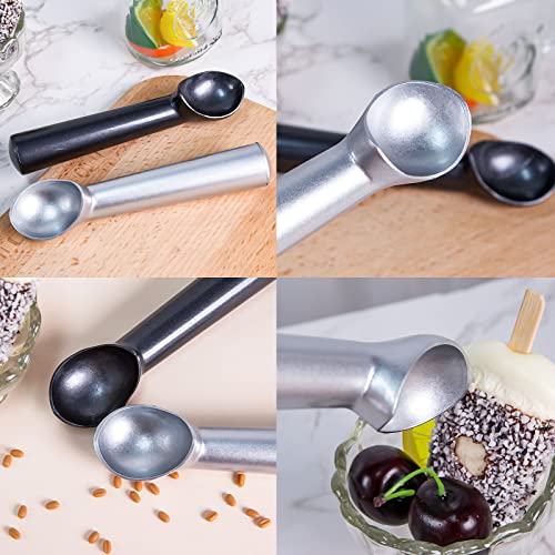 HAKACC Ice Cream Scoop, 2PCS Nonstick Anti-Freeze Ice Cream Scooper 18cm Long One Piece Aluminum Design Dishwasher Safe