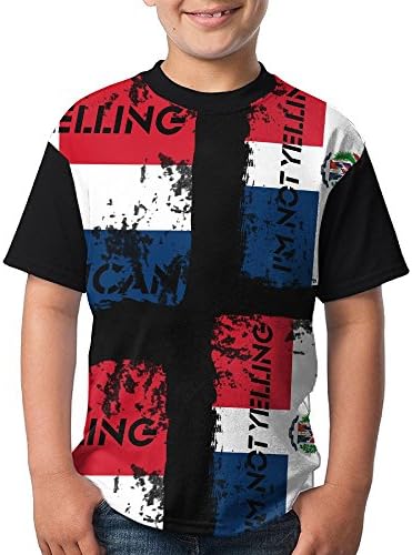 I'm-Not-Yelling-I'm-Dominican Boy Youth 3D Printing Fashion Round Neck T Shirts Funny Short-Sleeve T-Shirts