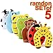 The Wolf Moon® Children Safety No Finger Pinch Foam Door Stopper. Colorful Cartoon Animal Cushion - Ramdom Bundled Baby Child Kid Cushiony Finger Hand Safety, Curve Shaped Door Stop Guard 5 PCS Set