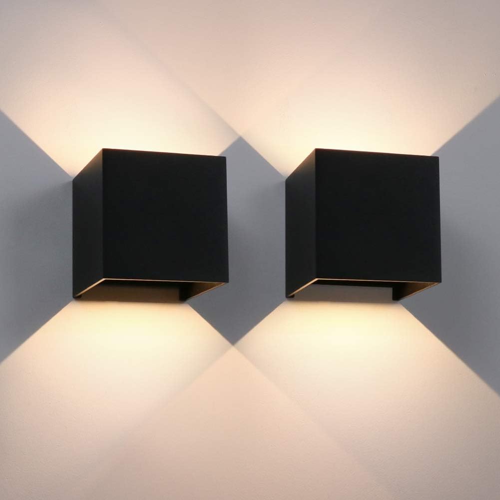 Aipsun Aluminum Shell IP65 Wall Lamp with Adjustable Beam Angle Perfect for Indoor Living Room, Bedroom, Outdoor and Garden Warm White