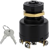Ignition Starter Switch for Johnson Evinrude | Push to Choke inboard Outboard Boat Ignition Starter Switch with Key, 50-11651 Marine Ignition Switch, 1 Pack, Black