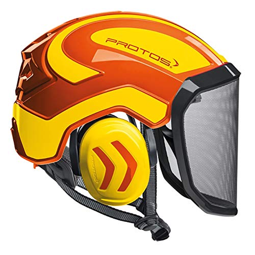 Protos Integral Arborist Helmet - Orange & Neon Yellow