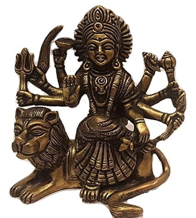 MohanJodero Elegant Brass Maa Durga Sculpture