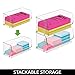 mDesign Small Plastic Stackable Office Storage Organizer with Open Front - Perfect Drawer and Desk Bin - Pen, Marker, Pencil, Paper, and Stationary Holder - 7
