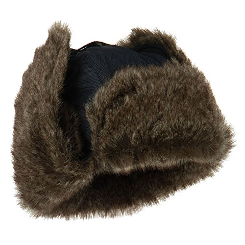 Boy's Ripstop Faux Fur Trooper Hat - Blue OSFM