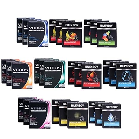 Billy Boy + Vitalis Premium Mix - 90 Kondome - 12 verschiedene Kondom Sorten - Abwechslung auf höchstem Niveau
