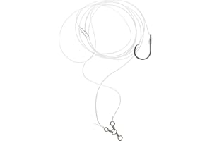 UNCLE MO'S SALTWATER TACKLE Striped Bass 3-Way Swivel Rigs 1,5 & 10-Pack Quality 6/0 Circle Hooks Uncle Mo's Tackle Saltwater Fishing Gear - Robust 60lb Swivel, 4ft 60lb Monofilament Leader for Enhanced Bait Presentation