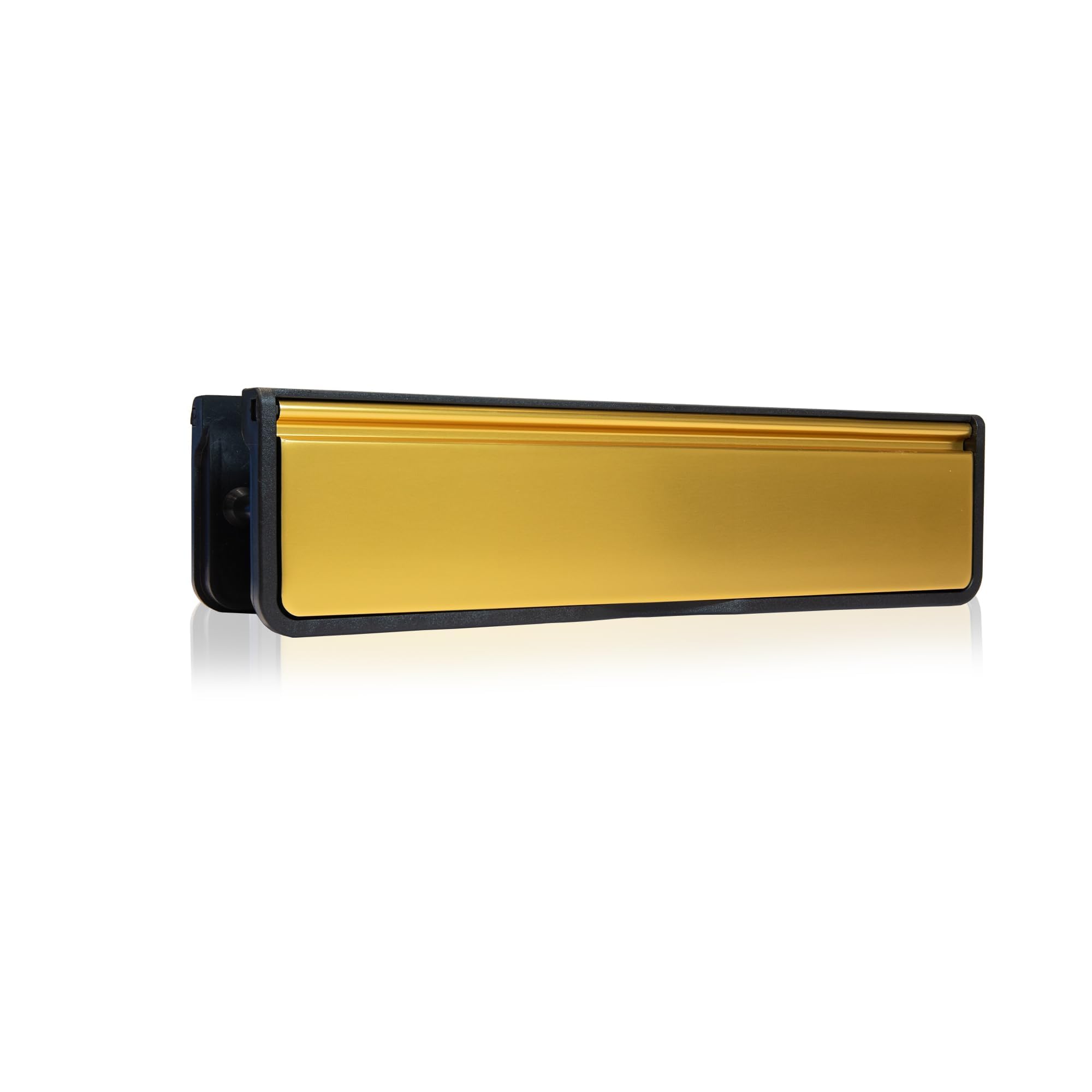 UAP MailPlate Luxe 12" Letterplate Satin Brass, Premium Draught Proof Postal Letterbox, Telescopic Sleeved Letter Box For Wooden, Composite And uPVC Midrail Doors With 40-80mm Door Thickness.