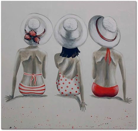 Amazon Co Jp ウォールアートかわいい女の子絵画油絵手描きの壁絵画写真アート家のための写真現代の装飾ハングする 50 50cm ホーム キッチン