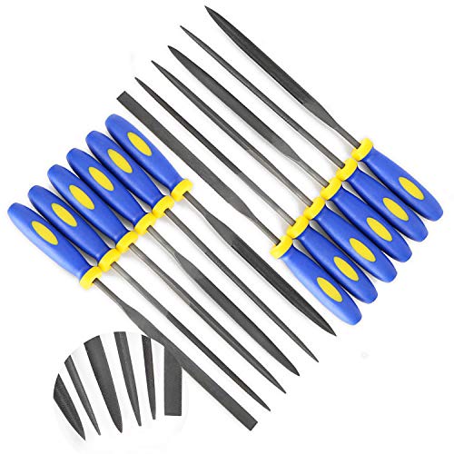 16 Piece Hand File Set, High Carbon Steel File Kits, File Tools Suitable for Metal, Wood, Jewelry and DIY, with a Pack of Zip Ties and Sandpaper To Help with Fixing and Fine Polishing