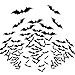 Sumind 48 Pieces Halloween Bats Decoration, 3D Bat Stickers for Wall Bedroom Home Decor DIY Halloween Party Supplies