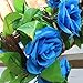 1 X Artificial Rose Silk Flower Green Leaf Vine Garland Home Wall Party Decor Wedding Decal (Royal blues) by Other