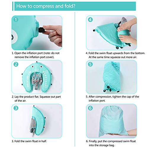 HECCEI Mambobaby SelfInflating Baby Swim Float with Canopy, Newest