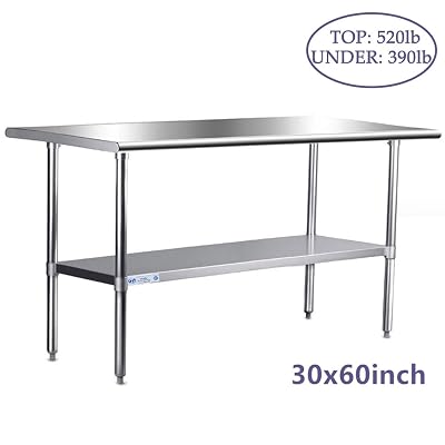 Steelton 30x30 Stainless Steel Work Table With Undershelf – NSF Certified, 18 Gauge, Commercial Kitchen Prep Table