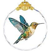 YouerCrystal Hummingbird Christmas Ornament, Bird Ornaments for Christmas Tree, Xmas Decor, 2.75in Glass Decorative Hanging Ornament Gift for Hummingbird Lovers