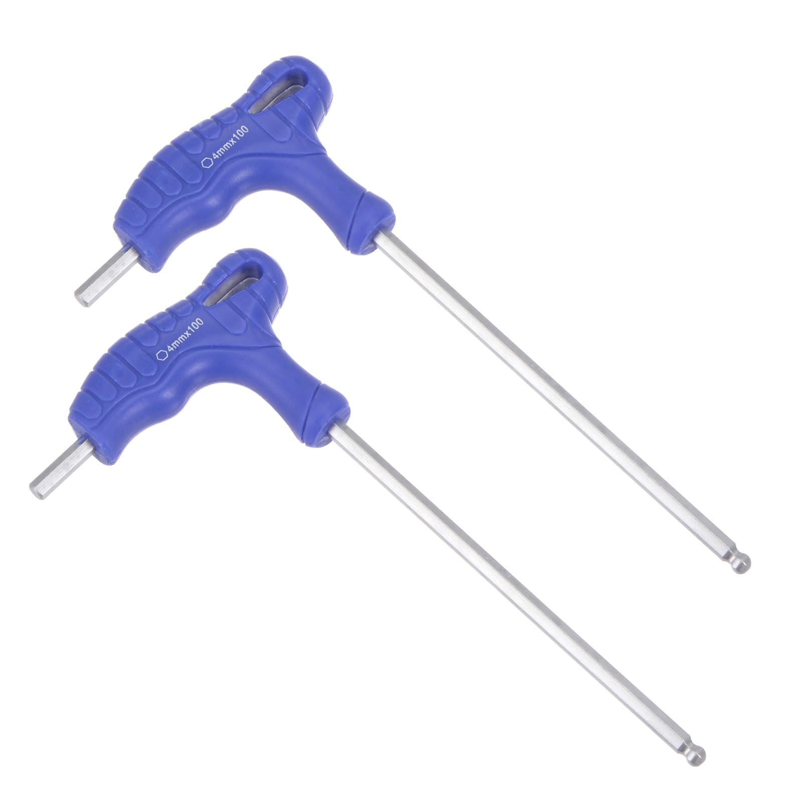 CoCud T-Handle Ball End Hex Key, 4mm Hex, CR-V Steel Metric T-Key Wrench Blue - (Applications: for Basic Home Repair and Mechanical Maintenance), 2-Pieces