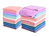 Kyapoo 20 Pack Baby Washcloths Microfiber Coral