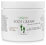 Organic Foot Cream for Dry Cracked Heels and Feet - Anti Fungal for Athletes Foot - Best Foot Callus Remover for Men and Women - Fragrance Free and Non Greasy