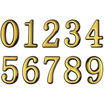 Mailbox Numbers 0-9, Door Address Number Stickers for House/Apartment/Floor,10 Pack 0-9. (4 Inches, Gold)