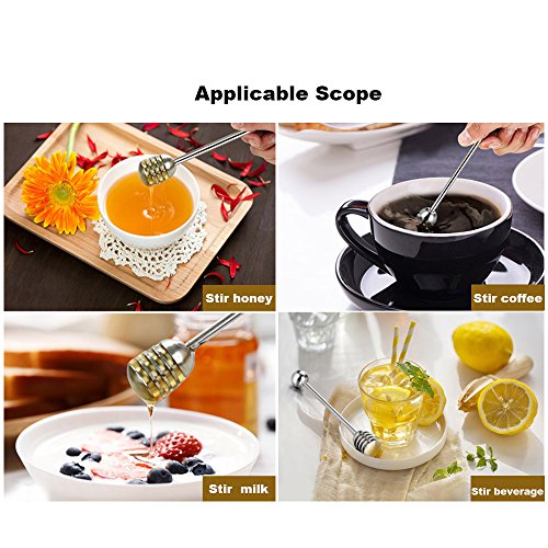 Honey and Syrup Dippers Stick Server, 304 Stainless Steel Honey Spoon