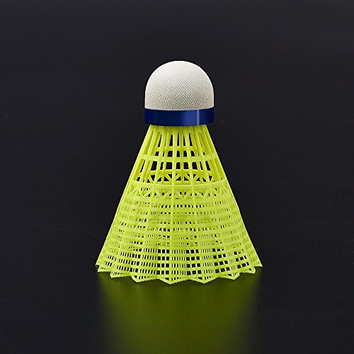 WHIZZ Badminton Shuttlecocks Nylon Shuttle, Tube of 6 (Yellow)