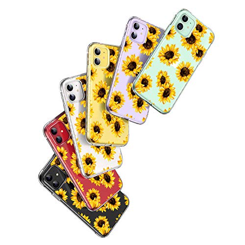 AILRINNI for iPhone 11 case - Soft Clear Slim Silicone Phone Case, Premium Gel Shockproof Bumper Protective Case Cover for Apple iPhone 11 2019 (6.1 Inch) - Sunflower
