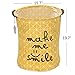 Sea Team Foldable Large Cylindric New Canvas Fabric Storage Bin Storage Basket Organizer for Kid's Room Toy Storage, Laundry Hamper for Blouse T-shirt Underwear etc, Yellow