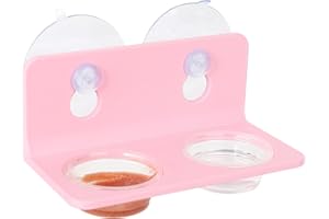 CRITTZOO Crested Gecko Feeding Ledge with 10PCS Gecko Food Dish - Pink