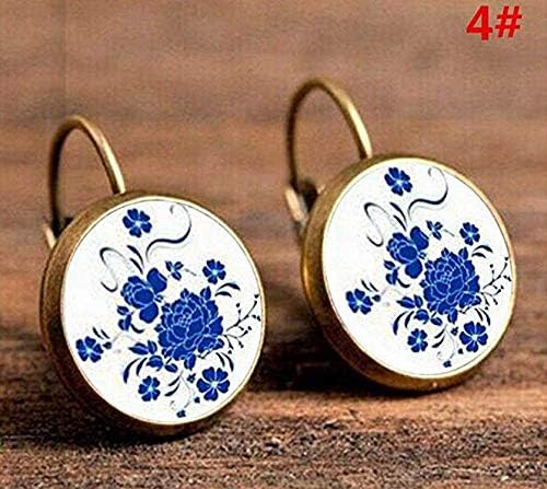 5Five Vintage Women's Earrings Gem Round studs Earrings with various patterns