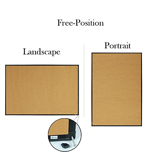 Lockways Bulletin Cork Board, 3 x 2 Notice Board, 36 x 24 Inch Corkboard Ultra-Slim Black Aluminium Frame U12118782609