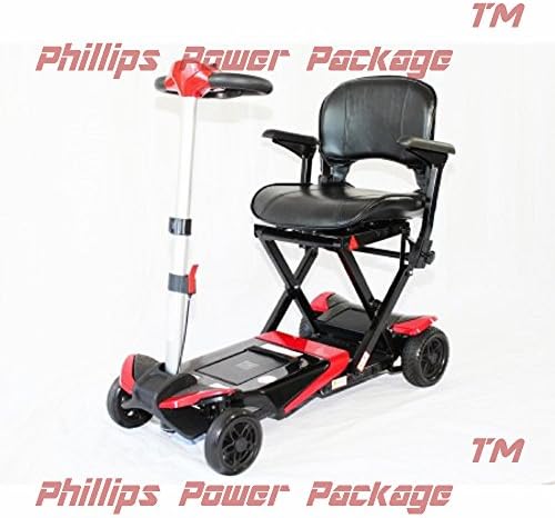 Transforming Electric Folding Scooter - 4-Wheel - Red - PHILLIPS POWER PACKAGE TM - $500 VALUE