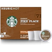 Starbucks Pike Place Roast Medium Roast Single Cup Coffee for Keurig Brewers, 4 boxes of 24 (96 total K-Cup pods)