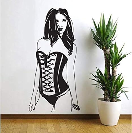 Amazon Lixiaoer ウォールステッカーファッション女性壁画ビニールピンナップガール壁デカール家の装飾アート寝室自己接着壁紙42 85センチ ウォールステッカー オンライン通販