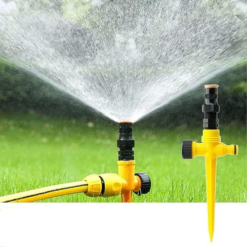 ChicAbode 3 Pcs 360° Rotation Auto Irrigation System, Multifunction Adjustable Garden Sprinkler, Automatic Garden Lawn Sprinkler Irrigation, Save Water, for Outdoor Grass Garden Yard Lawns