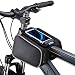 Bicycle Top Tube Bag Cycling Pannier Phone Holder Bag Bike Pouch Storage Handlebar Bag -Black