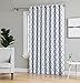 HLC.ME Lattice Print Thermal Grommet Blackout Patio Door Window Curtain for Sliding Glass Door - Platinum White & Grey - 100