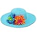 Tomily Kids Multi-Colors Large Brim Flower Link Chain Beach Straw Sun Hats for Girls