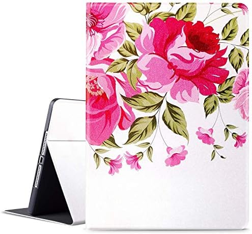 6th Generation iPad Case Fit 2018/2017 / iPad Air 2 / iPad Air, HBorna Adjustable Stand Folio Cover with Auto Sleep/Wake Function, 9.7 inch Case for Apple iPad 6th 5th Air, Floral Design