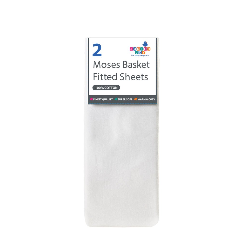 Moses Fitted Sheets (2 Pieces in a Pack, White) - 6297