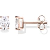 PAVOI 14K Gold Plated 925 Sterling Silver Cubic Zirconia Stud Earrings for Women - Simulated Diamond CZ Earrings