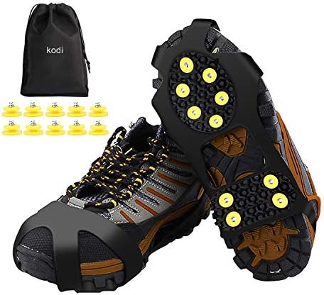 Amazon Kodi アイゼン スノー アイス スパイク かんじき 靴底用 滑り止め 雪道 10ピン 氷 登山 転倒防止 ゴム ブーツ スニーカー シューズ 対応 携帯便利 男女兼用 Kodi アイゼン
