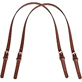 Khakho 30 inches Leather Purse Handles 2Pcs Purse Strap,Adjustable Leather Shoulder Strap,Replacement Straps for Handbags
