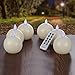 Ry-king Moving Wick Flameless Flicker Round Ball Wax LED Candles Lights with 10-Key Remote Control 2/4/6/8 Hours Timer, Batteries Included, Ivory Color, 2.5 X 3.6 Inches, Set of 6