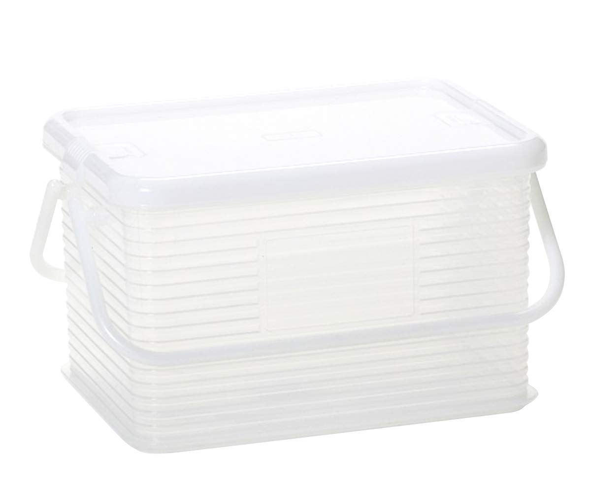 サンコープラスチック(SankoPlastic) 収納ケース コンテナー S シンプルホワイト 日本製 幅29.0×奥行20.0×高さ16.8cm 容量：4.5L ボックス 蓋付 取手付 ハンドル 透明 整理 アウトドア レジャー 171795 の商品画像