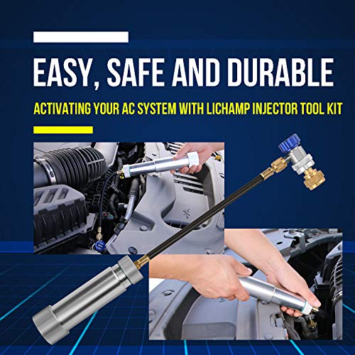 Lichamp AC Oil Injector R134A, R1234YF Refrigerant A/C Dye Injector Kit