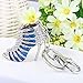 EVER FAITH Austrian Crystal Blue Enamel Sexy High Heel Shoe Keychain Clear Silver-Tone