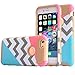 iPhone 6S Plus Case,iPhone 6 Plus Case,BAISRKE [2in1] Heavy Duty Hybrid Hard Case for Apple Iphone 6/6S Plus(5.5 inch) Powder Blue Mint Teal and Coral Pink Split Chevron Design Cover (Gold)